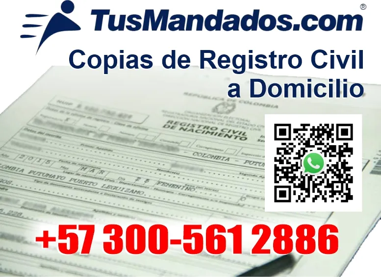 Solicitud de registros civiles en Bogotá con envío nacional e internacional